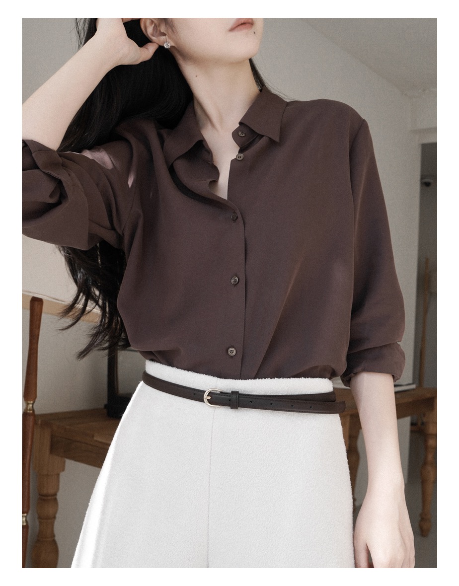 uur moved all shirts-blouse [vintage-brown]