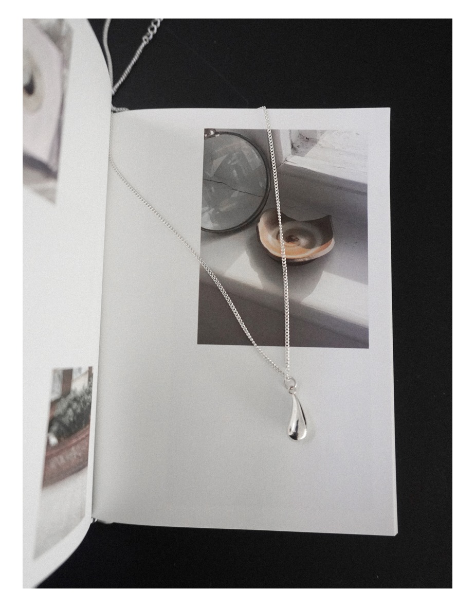 (silver 92.5) drop long necklace