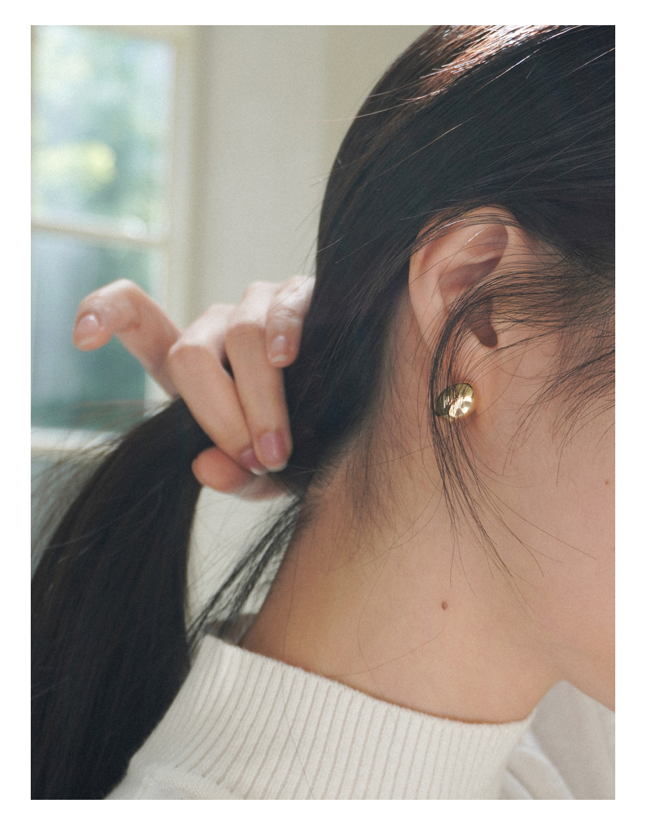 gold bean earrings