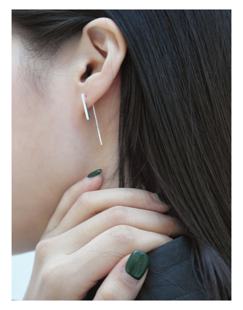 (silver 92.5) seven square earrings